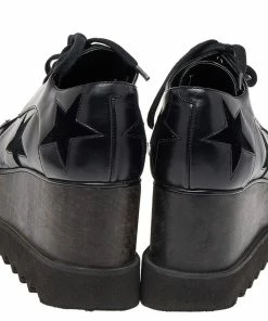 Brand new 🎉 Stella McCartney Black Faux Leather Elyse Star Platform Derby Size 35 For 👩 Women 😍 -Stella McCartney Shop luxury women stella mccartney used shoes p497201 005
