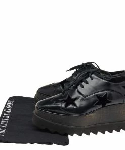 Brand new 🎉 Stella McCartney Black Faux Leather Elyse Star Platform Derby Size 35 For 👩 Women 😍 -Stella McCartney Shop luxury women stella mccartney used shoes p497201 008