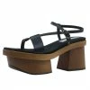 Outlet 👍 Stella McCartney Black Leather Altea Platform 🩴 Sandals Size 36 For 👩 Women ⌛