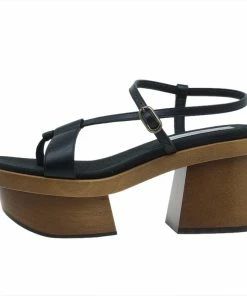 Outlet 👍 Stella McCartney Black Leather Altea Platform 🩴 Sandals Size 36 For 👩 Women ⌛ -Stella McCartney Shop luxury women stella mccartney used shoes p49793 0002