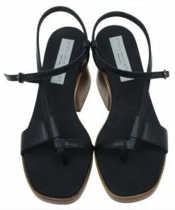 Outlet 👍 Stella McCartney Black Leather Altea Platform 🩴 Sandals Size 36 For 👩 Women ⌛ -Stella McCartney Shop luxury women stella mccartney used shoes p49793 0006