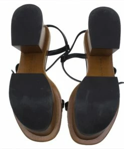 Outlet 👍 Stella McCartney Black Leather Altea Platform 🩴 Sandals Size 36 For 👩 Women ⌛ -Stella McCartney Shop luxury women stella mccartney used shoes p49793 0007