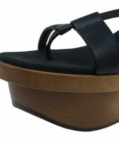 Outlet 👍 Stella McCartney Black Leather Altea Platform 🩴 Sandals Size 36 For 👩 Women ⌛ -Stella McCartney Shop luxury women stella mccartney used shoes p49793 0009