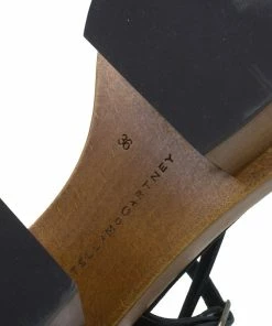 Outlet 👍 Stella McCartney Black Leather Altea Platform 🩴 Sandals Size 36 For 👩 Women ⌛ -Stella McCartney Shop luxury women stella mccartney used shoes p49793 0011