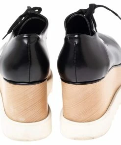 Outlet 👏 Stella McCartney Black Faux Leather Elyse Platform 👟 Sneakers Size 40 For 👩 Women 🥰 -Stella McCartney Shop luxury women stella mccartney used shoes p500035 006