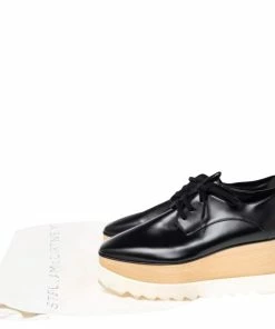 Outlet 👏 Stella McCartney Black Faux Leather Elyse Platform 👟 Sneakers Size 40 For 👩 Women 🥰 -Stella McCartney Shop luxury women stella mccartney used shoes p500035 007