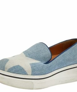 Discount 🎉 Stella McCartney Blue Denim Binx Slip On 👟 Sneakers Size 38 For 👩 Women 🎁