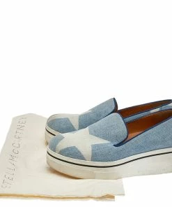 Discount 🎉 Stella McCartney Blue Denim Binx Slip On 👟 Sneakers Size 38 For 👩 Women 🎁 -Stella McCartney Shop luxury women stella mccartney used shoes p502231 007