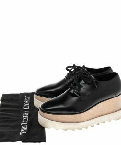 Top 10 ✨ Stella McCartney Black Faux Leather Elyse Platforms 👟 Sneakers Size 36 For 👩 Women ❤️ -Stella McCartney Shop luxury women stella mccartney used shoes p503919 007