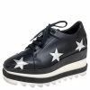 Deals 😉 Stella McCartney Black Faux Leather Elyse Star Platform Lace Up 👟 Sneakers Size 35 For 👩 Women 🤩 -Stella McCartney Shop luxury women stella mccartney used shoes p504890 006