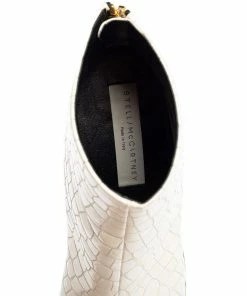 Best Sale ✨ Stella McCartney White Croc Embossed Faux Leather Peep Toe Ankle 🥾 Boots Size 37.5 For 👩 Women 🌟 -Stella McCartney Shop luxury women stella mccartney used shoes p506006 003