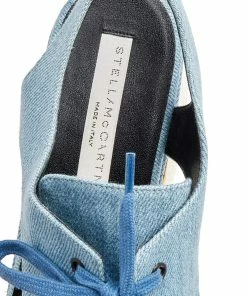 Best reviews of 🔥 Stella McCartney Blue Cutout Denim Elyse Lace Up Platform Derby Size 37.5 For 👩 Women ⌛ -Stella McCartney Shop luxury women stella mccartney used shoes p511155 002