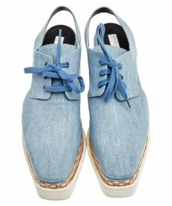 Best reviews of 🔥 Stella McCartney Blue Cutout Denim Elyse Lace Up Platform Derby Size 37.5 For 👩 Women ⌛ -Stella McCartney Shop luxury women stella mccartney used shoes p511155 003