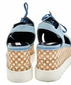 Best reviews of 🔥 Stella McCartney Blue Cutout Denim Elyse Lace Up Platform Derby Size 37.5 For 👩 Women ⌛ -Stella McCartney Shop luxury women stella mccartney used shoes p511155 004