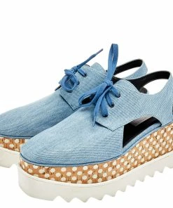 Best reviews of 🔥 Stella McCartney Blue Cutout Denim Elyse Lace Up Platform Derby Size 37.5 For 👩 Women ⌛ -Stella McCartney Shop luxury women stella mccartney used shoes p511155 008