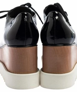 Flash Sale 🎉 Stella McCartney Black Faux Patent Leather Elyse Platform Derby Size 38 For 👩 Women ❤️ -Stella McCartney Shop luxury women stella mccartney used shoes p512338 006
