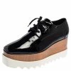 Flash Sale 🎉 Stella McCartney Black Faux Patent Leather Elyse Platform Derby Size 38 For 👩 Women ❤️ -Stella McCartney Shop luxury women stella mccartney used shoes p512338 007