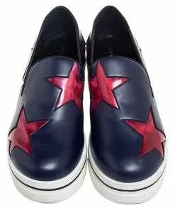 Wholesale ⌛ Stella McCartney Metallic Grey Faux Leather Binx Star Platform Slip On 👟 Sneakers Size 37 For 👩 Women 😍 -Stella McCartney Shop luxury women stella mccartney used shoes p514309 005