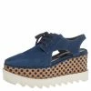 Deals 🔥 Stella McCartney Blue Cut Out Denim Elyse Lace Up Platform Oxfords Size 35 For 👩 Women ❤️ -Stella McCartney Shop luxury women stella mccartney used shoes p514804 002
