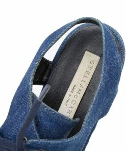 Deals 🔥 Stella McCartney Blue Cut Out Denim Elyse Lace Up Platform Oxfords Size 35 For 👩 Women ❤️ -Stella McCartney Shop luxury women stella mccartney used shoes p514804 1634644521 009