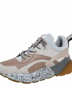 New 😉 Stella McCartney Grey/Beige Faux Leather And Suede Eclypse Chunky 👟 Sneakers Size 40 For 👩 Women ⌛