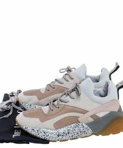 New 😉 Stella McCartney Grey/Beige Faux Leather And Suede Eclypse Chunky 👟 Sneakers Size 40 For 👩 Women ⌛ -Stella McCartney Shop luxury women stella mccartney used shoes p515022 009