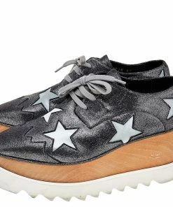 Promo 🥰 Stella McCartney Metallic Faux Suede Elyse Star Platform Derby Size 37 For 👩 Women 😉 -Stella McCartney Shop luxury women stella mccartney used shoes p515497 006