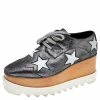 Promo 🥰 Stella McCartney Metallic Faux Suede Elyse Star Platform Derby Size 37 For 👩 Women 😉