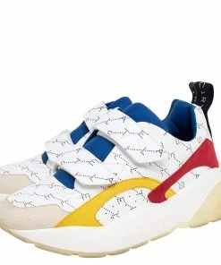 New ⌛ Stella McCartney White Faux Leather And Faux Suede Eclypse Velcro Strap Low Top 👟 Sneakers Size 41 For 👩 Women 🥰 -Stella McCartney Shop luxury women stella mccartney used shoes p519413 001