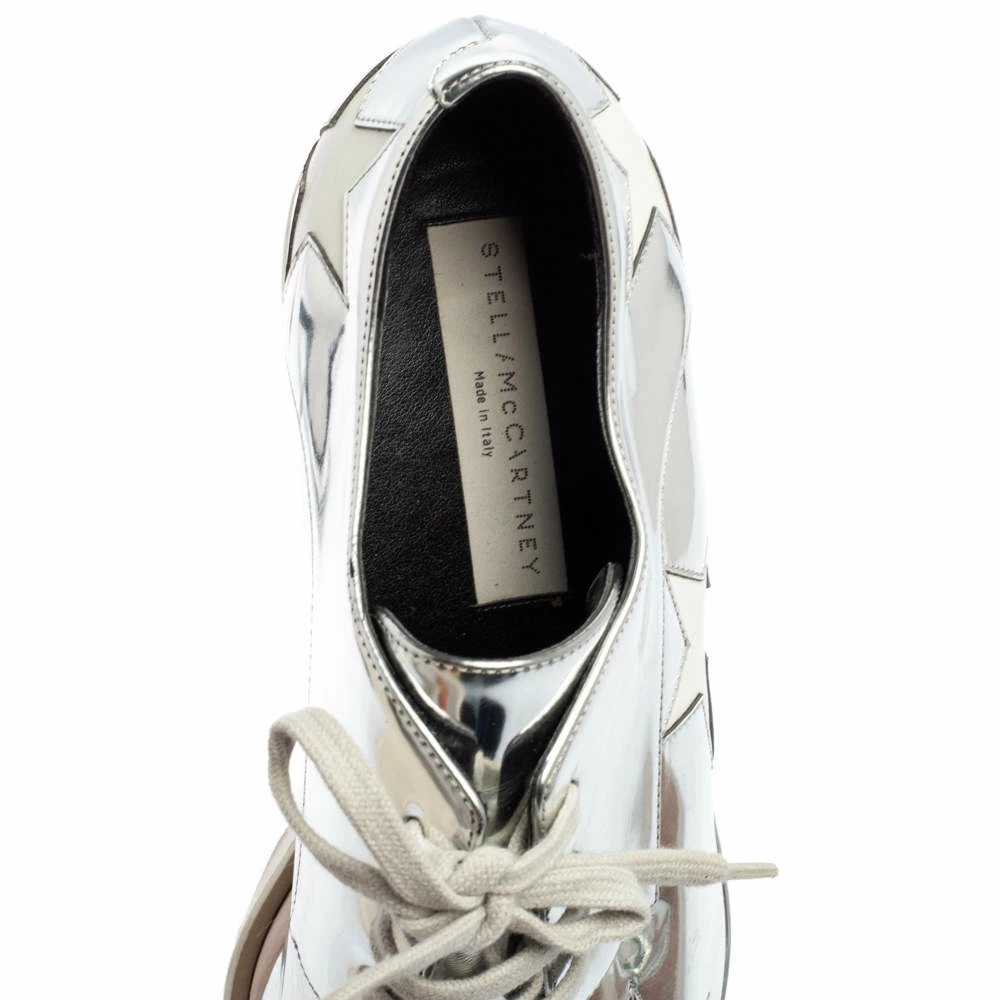 Cheap ๐ Stella McCartney Silver/White Faux Leather And Elyse Star Platform Derby Size 38.5 For ๐ฉ Women ๐ 9 Cheap ๐ Stella McCartney Silver/White Faux Leather And Elyse Star Platform Derby Size 38.5 For ๐ฉ Women ๐ - Image 7