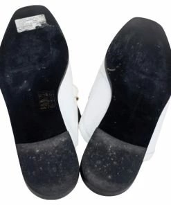 Cheap 🎁 Stella McCartney White Faux Patent Leather Chain Slide Mules Size 40 For 👩 Women ❤️ -Stella McCartney Shop luxury women stella mccartney used shoes p521765 001