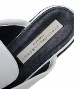 Cheap 🎁 Stella McCartney White Faux Patent Leather Chain Slide Mules Size 40 For 👩 Women ❤️ -Stella McCartney Shop luxury women stella mccartney used shoes p521765 007