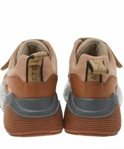 Budget 🧨 Stella McCartney Brown Faux Leather And Faux Suede Eclypse Velcro Strap 👟 Sneakers Size 37 For 👩 Women ⌛ -Stella McCartney Shop luxury women stella mccartney used shoes p525846 003