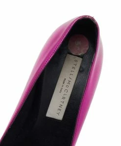 Top 10 🌟 Stella McCartney Metallic Pink Faux Leather Block Heel Pointed-Toe Pumps Size 36 For 👩 Women ❤️ -Stella McCartney Shop luxury women stella mccartney used shoes p527901 1635915322 005
