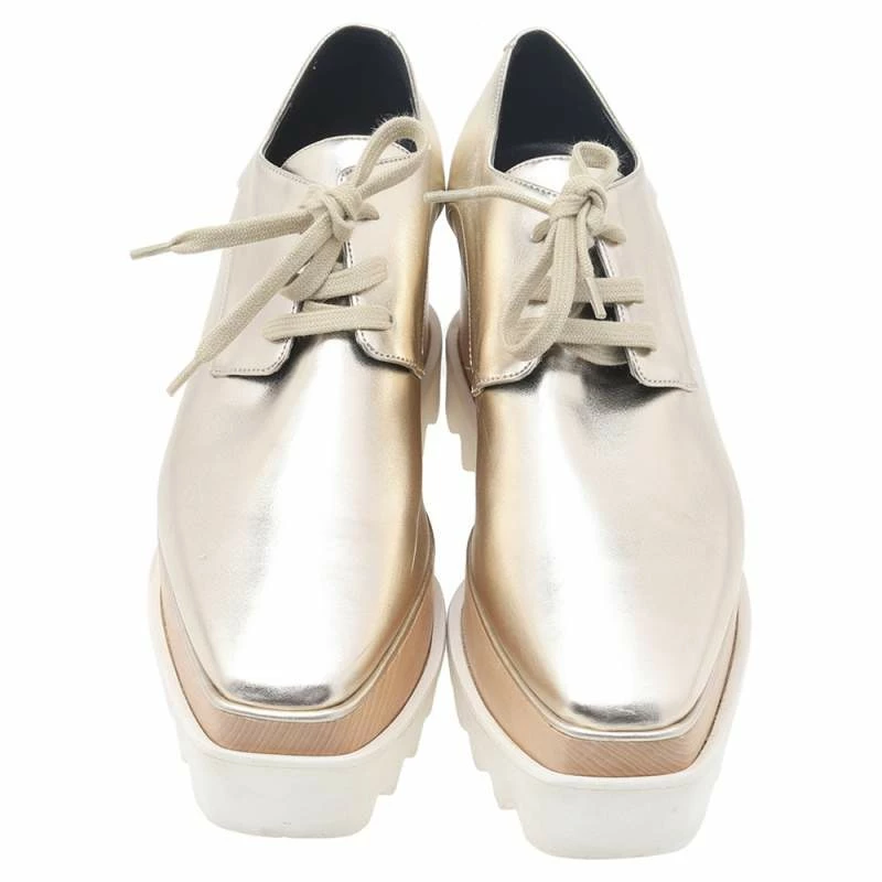Deals ✔️ Stella McCartney Gold Faux Leather Elyse Platform Derby Size 36 For 👩 Women 🔥 5 Deals ✔️ Stella McCartney Gold Faux Leather Elyse Platform Derby Size 36 For 👩 Women 🔥 - Image 3