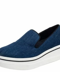 New 🎁 Stella McCartney Blue Denim Binx Slip On Platform 👟 Sneakers Size 36 For 👩 Women 🔔