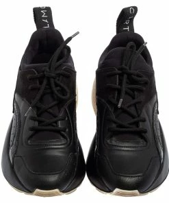 Outlet 🔥 Stella McCartney Black Faux Leather And Faux Croc Leather 👟 Sneakers Size 38 For 👩 Women 😍 -Stella McCartney Shop luxury women stella mccartney used shoes p543627 007