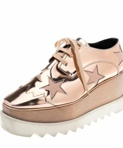Best Pirce โญ Stella McCartney Gold Faux Leather Elyse Platform ๐ Sneakers Size 39 For ๐ฉ Women ๐