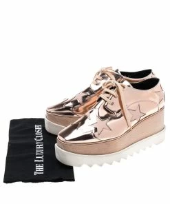 Best Pirce ⭐ Stella McCartney Gold Faux Leather Elyse Platform 👟 Sneakers Size 39 For 👩 Women 👏 -Stella McCartney Shop luxury women stella mccartney used shoes p551166 009