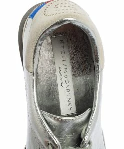 Brand new 😉 Stella McCartney Silver Faux Leather Elyse Platform Derby 👟 Sneakers Size 37 For 👩 Women 🌟 -Stella McCartney Shop luxury women stella mccartney used shoes p551586 001