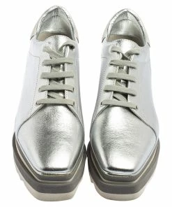 Brand new 😉 Stella McCartney Silver Faux Leather Elyse Platform Derby 👟 Sneakers Size 37 For 👩 Women 🌟 -Stella McCartney Shop luxury women stella mccartney used shoes p551586 006