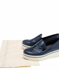 Best Sale 😍 Stella McCartney Blue Faux Snakeskin Embossed Leather Platform Binx 👟 Sneakers Size 37 For 👩 Women ✔️ -Stella McCartney Shop luxury women stella mccartney used shoes p554641 002