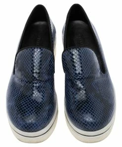 Best Sale 😍 Stella McCartney Blue Faux Snakeskin Embossed Leather Platform Binx 👟 Sneakers Size 37 For 👩 Women ✔️ -Stella McCartney Shop luxury women stella mccartney used shoes p554641 007