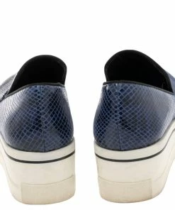 Best Sale 😍 Stella McCartney Blue Faux Snakeskin Embossed Leather Platform Binx 👟 Sneakers Size 37 For 👩 Women ✔️ -Stella McCartney Shop luxury women stella mccartney used shoes p554641 008