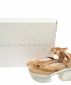 Best deal 🥰 Stella McCartney Peach Faux Leather Altea Platform 🩴 Sandals Size 41 For 👩 Women ⌛ -Stella McCartney Shop luxury women stella mccartney used shoes p556093 003