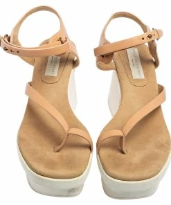 Best deal 🥰 Stella McCartney Peach Faux Leather Altea Platform 🩴 Sandals Size 41 For 👩 Women ⌛ -Stella McCartney Shop luxury women stella mccartney used shoes p556093 004