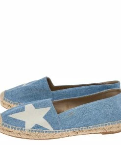 Flash Sale 🎉 Stella McCartney Blue/White Star Print Denim Rocio Espadrille Flats Size 40 For 👩 Women ⌛ -Stella McCartney Shop luxury women stella mccartney used shoes p559985 002