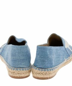 Flash Sale 🎉 Stella McCartney Blue/White Star Print Denim Rocio Espadrille Flats Size 40 For 👩 Women ⌛ -Stella McCartney Shop luxury women stella mccartney used shoes p559985 003