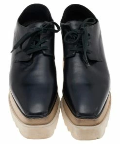 Budget ✨ Stella McCartney Black Faux Leather Elyse Platform Derby Size 39 For 👩 Women 👏 -Stella McCartney Shop luxury women stella mccartney used shoes p565186 005