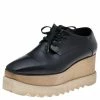 Budget ✨ Stella McCartney Black Faux Leather Elyse Platform Derby Size 39 For 👩 Women 👏